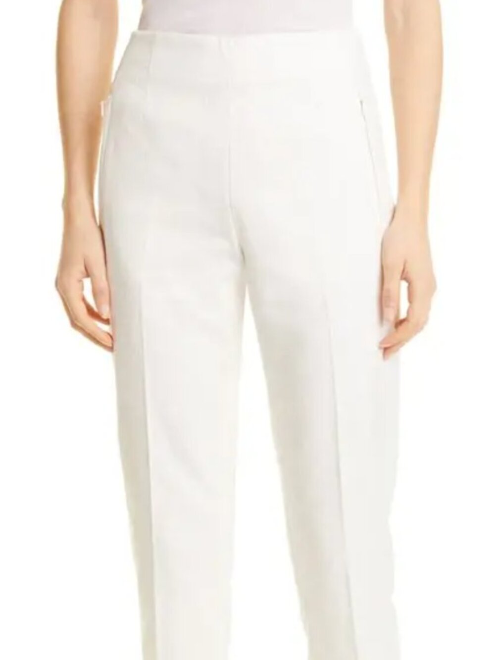 Club Monaco zip pocket crop cigarette pants in white